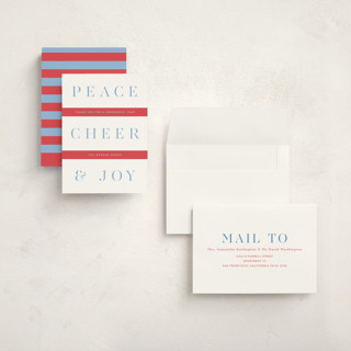 This is a stocking holiday photo cards with standard by Alston Foster called festive stripes printing on signature in grand