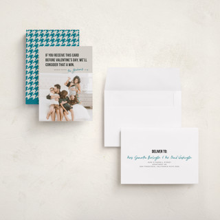 This is a denim holiday photo cards with standard by Karen Glenn called new year win printing on recycled smooth signature in grand