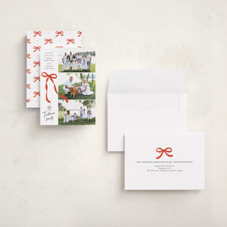 This is a poinsettia holiday photo cards with standard by Paper Raven Co. called ascend printing on recycled smooth signature in grand