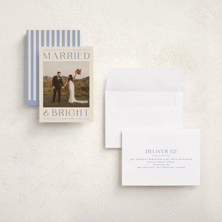 This is a glacier holiday photo cards with standard by Ekko Studio called happy headlines printing on recycled smooth signature in grand