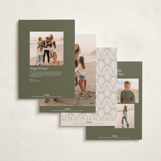 This is a olive holiday photo cards with standard by Meagan Christensen called victorian printing on recycled smooth signature in grand