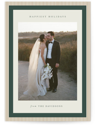 This is a forest holiday photo cards with standard by Jackie Crawford called modern striped frame printing on recycled smooth signature in grand