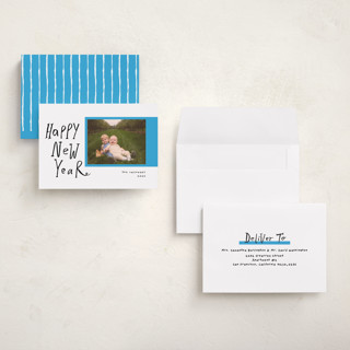 This is a bluebell holiday photo cards with standard by Vivian Yiwing called handlettered polariod printing on recycled smooth signature in grand