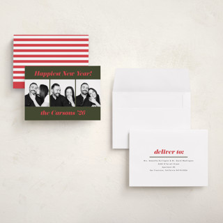 This is a fir holiday photo cards with standard by Emily Sabol Goss called bold italic printing on recycled smooth signature in grand