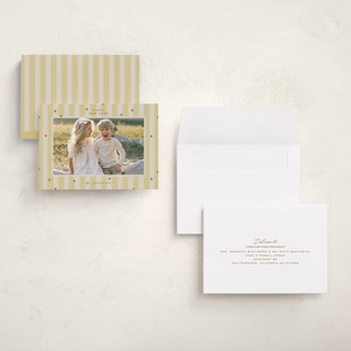 This is a butter holiday photo cards with standard by Ellen Schlegelmilch called stars & stripes printing on recycled smooth signature in grand