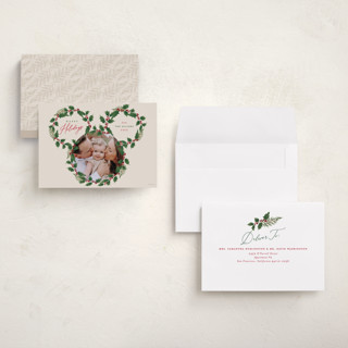 This is a cookie dough holiday photo cards with standard by Susan Zinader called disney's mickey wreath printing on recycled smooth signature in grand