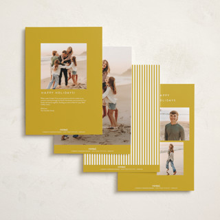 This is a french horn holiday photo cards with standard by Morgan Kendall called grid printing on recycled smooth signature in grand