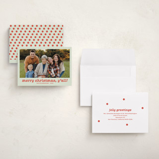 This is a succulent holiday photo cards with standard by Megan Davis called pecos printing on recycled smooth signature in grand