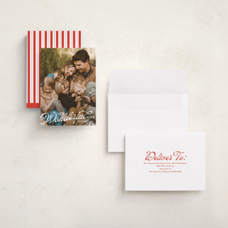 This is a snow holiday photo cards with standard by Susan Asbill called these wonderful things printing on recycled smooth signature in grand