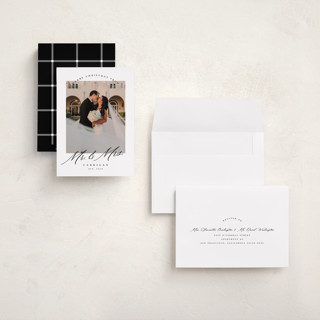 This is a veil holiday photo cards with standard by Pink House Press called mr. and mrs. printing on recycled smooth signature in grand
