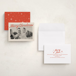 This is a candy cane holiday photo cards with standard by Ekko Studio called nostalgia printing on recycled smooth signature in grand