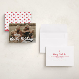 This is a snow holiday photo cards with standard by Megan Davis called howdy holidays printing on recycled smooth signature in grand