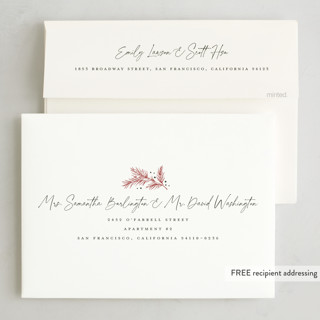 This is a almond holiday photo cards with standard by Wildfield Paper Co called tartan printing on recycled smooth signature in grand
