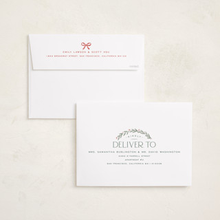 This is a sage holiday photo cards with standard by Hooray Creative called christmas garland printing on recycled smooth signature in grand