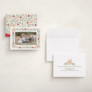 This is a winterberry holiday photo cards with standard by Sarah Knight called highlands printing on recycled smooth signature in grand
