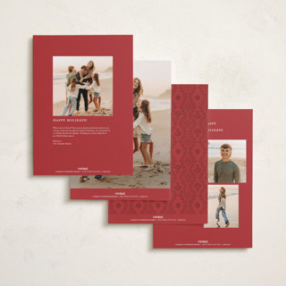 This is a peppermint holiday photo cards with standard by Julie Murray called cottage scallop printing on recycled smooth signature in grand