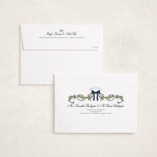 This is a winter berry holiday photo cards with standard by Susan Moyal called bows & ribbon printing on signature in grand