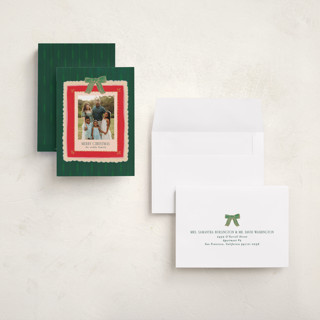 This is a evergreen holiday photo cards with standard by Julie Murray called painted frames printing on signature in grand