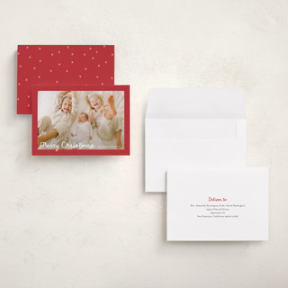 This is a cherry holiday photo cards with standard by Ani Somi called christmas pudding printing on recycled smooth signature in grand