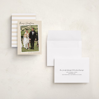 This is a latte holiday photo cards with standard by Alicia Schultz called dated snapshot printing on recycled smooth signature in grand