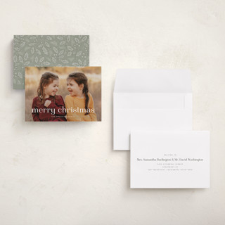 This is a blizzard holiday photo cards with standard by Wildfield Paper Co called quartz printing on recycled smooth signature in grand