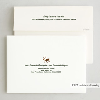 This is a fresh pine holiday photo cards with standard by Lauren Jinhee called vintage north pole printing on signature in grand