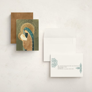 This is a marinique holiday photo cards with standard by Grae called mother and child printing on signature in grand