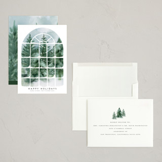 This is a wreath holiday photo cards with standard by Petra Kern called winter sunroom vista printing on signature in grand