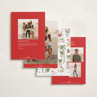 This is a red crab holiday photo cards with standard by Sarah Knight called warmest wishes printing on recycled smooth signature in grand