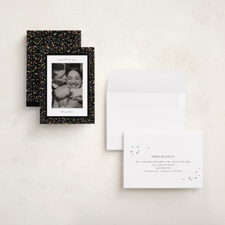 This is a popped holiday photo cards with standard by Pixel and Hank called confetti and sparkle printing on recycled smooth signature in grand