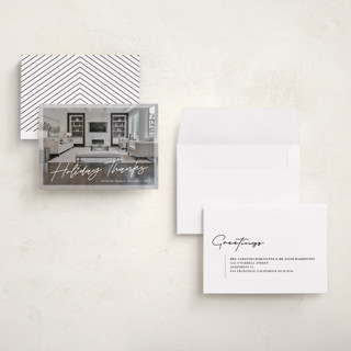 This is a snow holiday photo cards with standard by Pine Street Creative called holiday thanks! printing on recycled smooth signature in grand