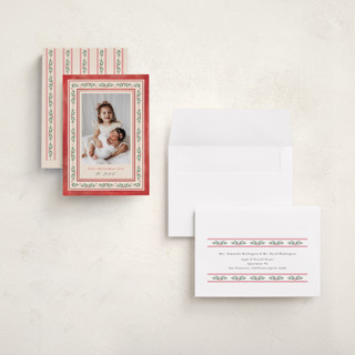 This is a holly berry holiday photo cards with standard by Mansi Verma called floral folk printing on signature in grand