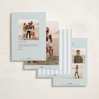 This is a winter mint holiday photo cards with standard by Everett Paper Goods called coastal garland printing on recycled smooth signature in grand