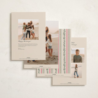 This is a wreath holiday photo cards with standard by Leia Matt called rustic romance printing on recycled smooth signature in grand