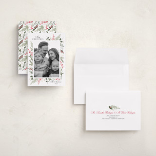 This is a candy cane holiday photo cards with standard by Susan Moyal called always merry printing on signature in grand
