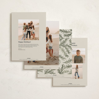 This is a moss holiday photo cards with standard by Paula Pecevich called inner pine wreath printing on recycled smooth signature in grand