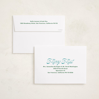 This is a turquoise holiday photo cards with standard by Megan Davis called sleighs printing on recycled smooth signature in grand