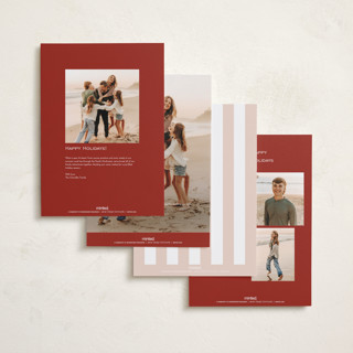 This is a cranberry holiday photo cards with standard by Ekko Studio called modern editorial printing on recycled smooth signature in grand