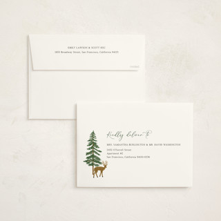 This is a forest holiday photo cards with standard by Elly called woodland peace printing on signature in grand