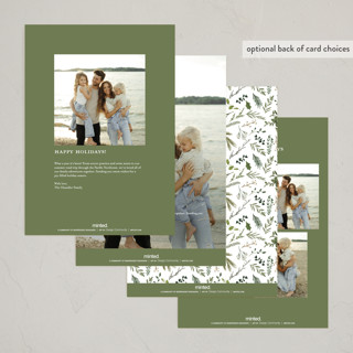 This is a pine holiday photo cards with standard by Susan Moyal called christmas bow printing on signature in grand