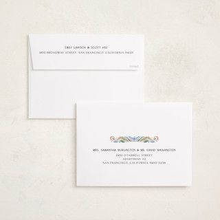 This is a forest holiday photo cards with standard by Paper Sun Studio called charming dove border printing on signature in grand