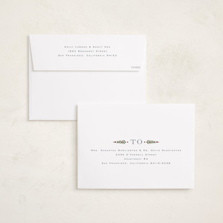 This is a juniper holiday photo cards with standard by Wildfield Paper Co called folk border printing on recycled smooth signature in grand