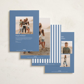 This is a blue jay holiday photo cards with standard by Anupama called yearly checkerboard printing on signature in grand
