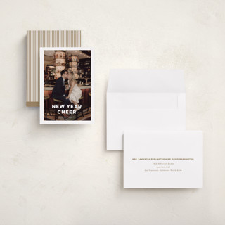 This is a opal holiday photo cards with standard by Benita Crandall called new year love printing on recycled smooth signature in grand