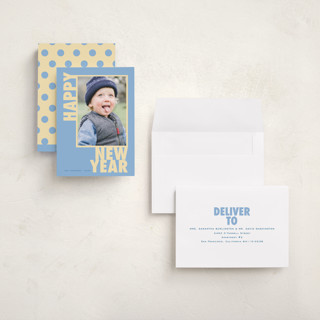 This is a blue jay holiday photo cards with standard by Creo Study called greetings frame printing on recycled smooth signature in grand