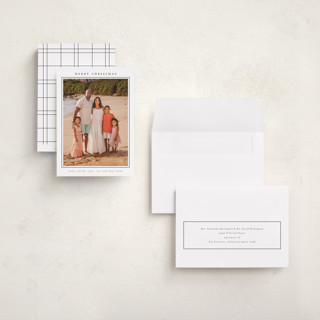 This is a snow holiday photo cards with standard by Nicole Walsh called minimalist frame printing on recycled smooth signature in grand