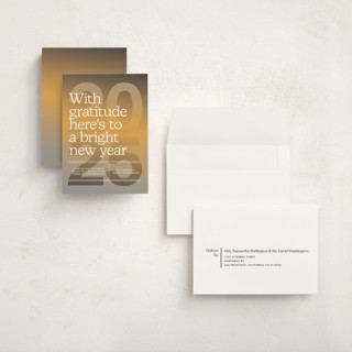 This is a sunrise holiday photo cards with standard by Annie Clark called horizon printing on signature in grand