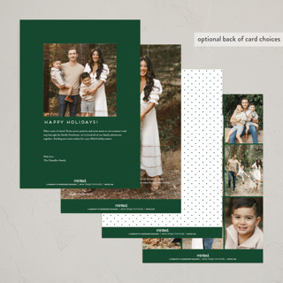 This is a poinsettia holiday photo cards with standard by Erica Krystek called holiday move printing on signature in grand