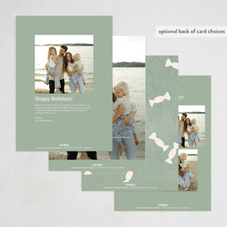 This is a sage holiday photo cards with standard by Sumak Studio called sweet december printing on signature in grand