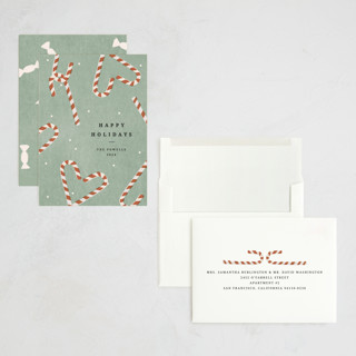 This is a sage holiday photo cards with standard by Sumak Studio called sweet december printing on signature in grand